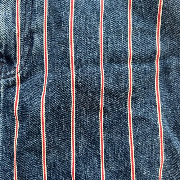 Reformation red striped denim mini skirt - Picture 2 of 9
